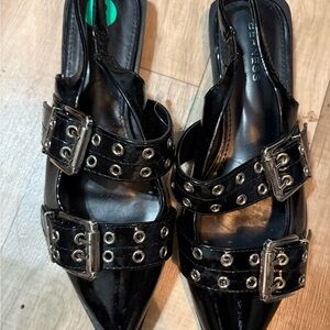 Express Black Buckle Detail Flats